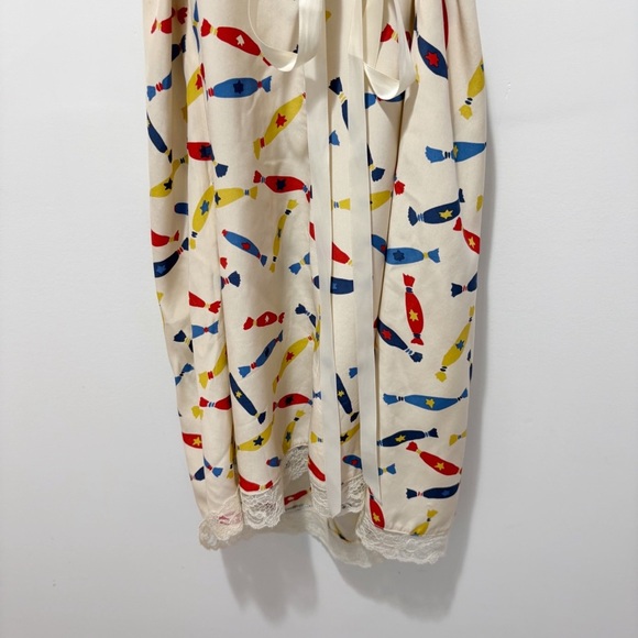 Betsey Johnson Vintage Y2K Candy Print 100% Silk Slip Dress Size 6 Babydoll - Picture 12 of 16